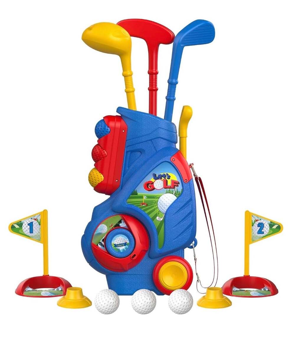 Liberry Kids Golf Club Set Toy With Rolling Golf Cart